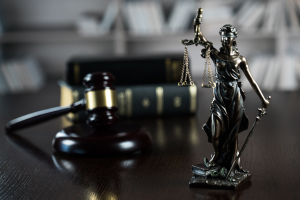 gavel and Lady Justice figurine